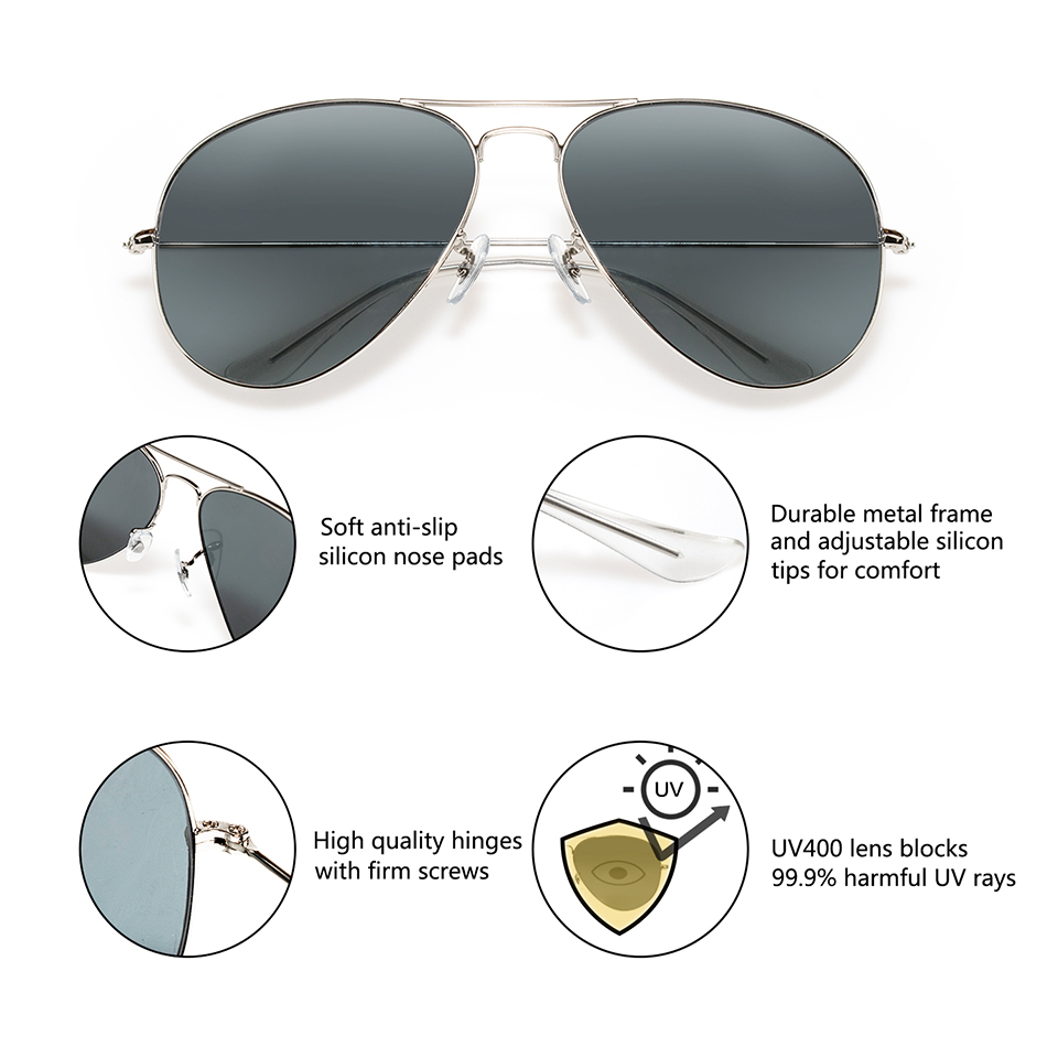 ESNBIE RT 3025 Pilot Mirror Su - Sunglasses Aviator Polarized recension och pris